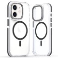 For iPhone 11 Dual-Color Clear Acrylic Hybrid TPU MagSafe Phone Case(Black)