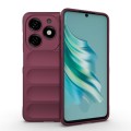 For Tecno Spark 20 Magic Shield TPU + Flannel Phone Case(Wine Red)