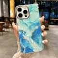 For iPhone 15 Pro Max IMD Marble Acrylic Hybrid TPU Plating MagSafe Phone Case(Green)
