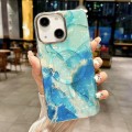 For iPhone 15 IMD Marble Acrylic Hybrid TPU Plating MagSafe Phone Case(Green)