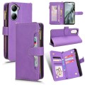 For ZTE Libero 5G  Litchi Texture Zipper Leather Phone Case(Purple)