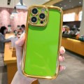 For iPhone 15 Pro Plating Emery PC Hybrid Silicone Phone Case(Green)