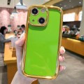 For iPhone 14 Plating Emery PC Hybrid Silicone Phone Case(Green)