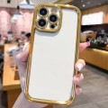 For iPhone 13 Pro Plating Emery PC Hybrid Silicone Phone Case(White)