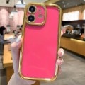 For iPhone 11 Plating Emery PC Hybrid Silicone Phone Case(Rose Red)