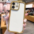 For iPhone 12 Plating Emery PC Hybrid Silicone Phone Case(White)