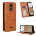 For Consumer Cellular Iris Connect Magnetic Buckle Retro Texture Leather Phone Case(Brown)