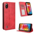 For Boost Mobile Bounce 4G Magnetic Buckle Retro Texture Leather Phone Case(Red)