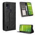 For Cricket Icon5 Magnetic Buckle Retro Texture Leather Phone Case(Black)