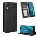 For Cricket Debut S2 U380AC Magnetic Buckle Retro Texture Leather Phone Case(Black)