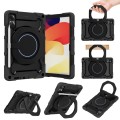 For Xiaomi Redmi Pad SE Armor Portable Rotating Ring Holder Silicone Tablet Case(Black)