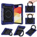 For Xiaomi Redmi Pad SE Armor Portable Rotating Ring Holder Silicone Tablet Case(Navy Blue)