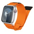 For Apple Watch SE 2022 44mm Nylon Braided Rope Orbital Watch Band(Orange)