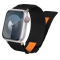 For Apple Watch SE 2022 44mm Nylon Braided Rope Orbital Watch Band(Black)