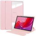 For Lenovo Tab M11/Xiaoxin Pad 11 2024 360 Rotation Transparent Smart Leather Case(Pink)