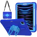 For iPad Air 2022 10.9 / Pro 11 2022 Punk Stand PC Hybrid Silicone Tablet Case with Shoulder Strap(B