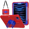 For iPad Air 2022 10.9 / Pro 11 2022 Punk Stand PC Hybrid Silicone Tablet Case with Shoulder Strap(R