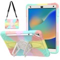 For iPad 10.2 2021 / 2020 / 2019 Punk Stand PC Hybrid Silicone Tablet Case with Shoulder Strap(Color