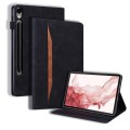 For Samsung Galaxy Tab S9 / S8 / S7 Splicing Shockproof Smart Leather Tablet Case(Black)