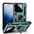 For Xiaomi 14 Shockproof TPU + PC Phone Case with Holder(Dark Green)