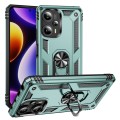 For Xiaomi Poco F5 5G / Redmi Note 12 Turbo 5G Shockproof TPU + PC Phone Case with Holder(Dark Green