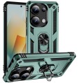 For Xiaomi Redmi Note 13 Pro 4G Shockproof TPU + PC Phone Case with Holder(Dark Green)