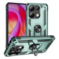 For Xiaomi Redmi Note 13 4G Shockproof TPU + PC Phone Case with Holder(Dark Green)