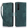 For Sony Xperia 1 IV Orchid Butterfly Embossed Leather Phone Case(Green)