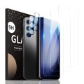 For Samsung Galaxy S23+ 5G 3pcs 0.16mm 9H Nanoglass Fingerprint Unlock Screen Film with 2pcs Lens Fi