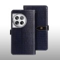 For OnePlus 12 idewei Crocodile Texture Leather Phone Case(Dark Blue)