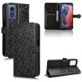 For Motorola Moto G Play 4G 2024 Honeycomb Dot Texture Leather Phone Case(Black)