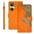 For OnePlus Nord CE 3 Lite idewei Two-color Splicing Leather Phone Case(Orange)