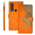 For CAT S75 idewei Two-color Splicing Leather Phone Case(Orange)