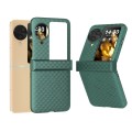 For OPPO Find N3 Flip 3 in 1 Wave Pattern Matte PC Phone Case with Hinge(Dark Green)