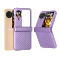 For OPPO Find N3 Flip 3 in 1 Wave Pattern Matte PC Phone Case with Hinge(Purple)