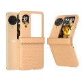 For OPPO Find N3 Flip 3 in 1 Wave Pattern Matte PC Phone Case with Hinge(Peach)