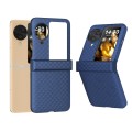 For OPPO Find N3 Flip 3 in 1 Wave Pattern Matte PC Phone Case with Hinge(Dark Blue)