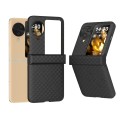 For OPPO Find N3 Flip 3 in 1 Wave Pattern Matte PC Phone Case with Hinge(Black)