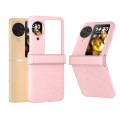 For OPPO Find N3 Flip 3 in 1 Wave Pattern Matte PC Phone Case with Hinge(Pink)