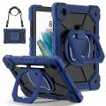 For Samsung Galaxy Tab A8 10.5 2021 Contrast Color Robot Silicone Hybrid PC Tablet Case(Navy Black)
