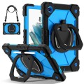 For Samsung Galaxy Tab A8 10.5 2021 Contrast Color Robot Silicone Hybrid PC Tablet Case(Black Blue)