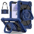 For Samsung Galaxy Tab A7 Lite 2021 Contrast Color Robot Silicone Hybrid PC Tablet Case(Navy Black)