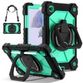 For Samsung Galaxy Tab A7 Lite 2021 Contrast Color Robot Silicone Hybrid PC Tablet Case(Black Mint G