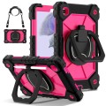 For Samsung Galaxy Tab A7 Lite 2021 Contrast Color Robot Silicone Hybrid PC Tablet Case(Black Rose R