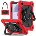 For Samsung Galaxy Tab A7 Lite 2021 Contrast Color Robot Silicone Hybrid PC Tablet Case(Red Black)
