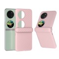 For Huawei Pocket 2 3 in 1 Wave Pattern Matte PC Phone Case with Hinge(Pink)