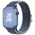 For Apple Watch SE 2023 44mm Loop Nylon Watch Band(Storm Blue)