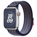 For Apple Watch Series 7 41mm Loop Nylon Watch Band(Royal Blue Orange)