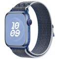 For Apple Watch Series 6 44mm Loop Nylon Watch Band(Storm Blue)