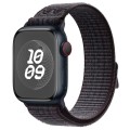 For Apple Watch Series 5 44mm Loop Nylon Watch Band(Black Blue)
